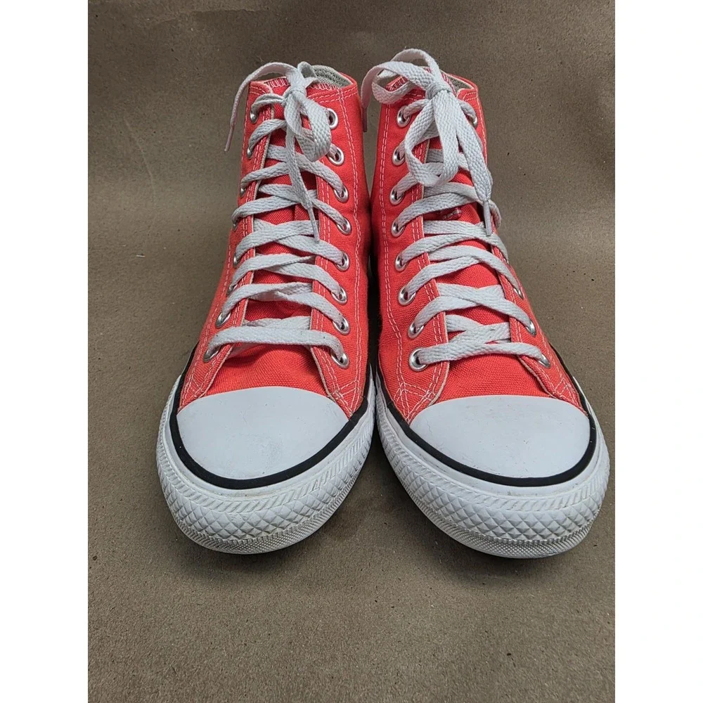 Converse Chuck Taylor All Star Hi Neon Orange Sneakers Mens 6.5 Womens 8.5
